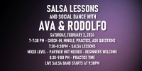Salsa Lessons with Ava & Rodolfo - Saturday, February 3, 2024