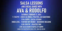 Salsa Lessons with Ava & Rodolfo - Saturday, February 17, 2024