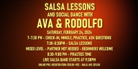 Salsa Lessons with Ava & Rodolfo - Saturday, February 24, 2024